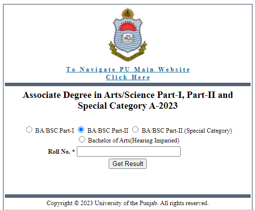 BSC Part 2 Result Punjab University