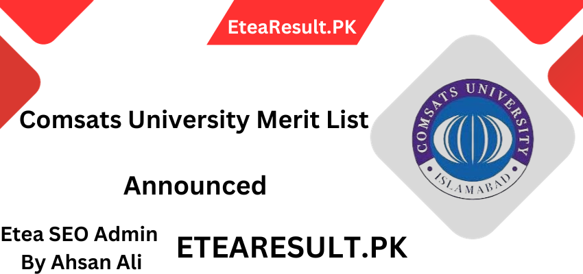 COMSATS Islamabad CUI Merit List