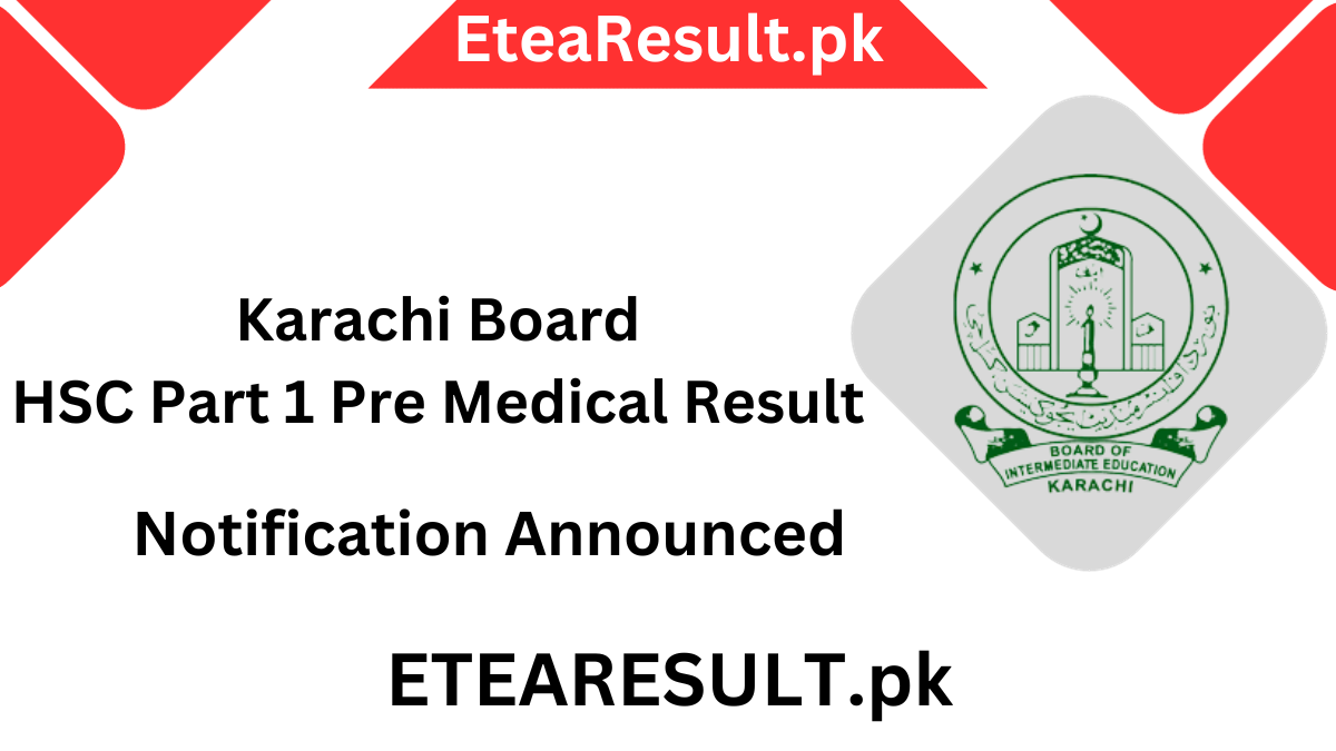 HSC Part 1 Pre Medical Result Karachi Board