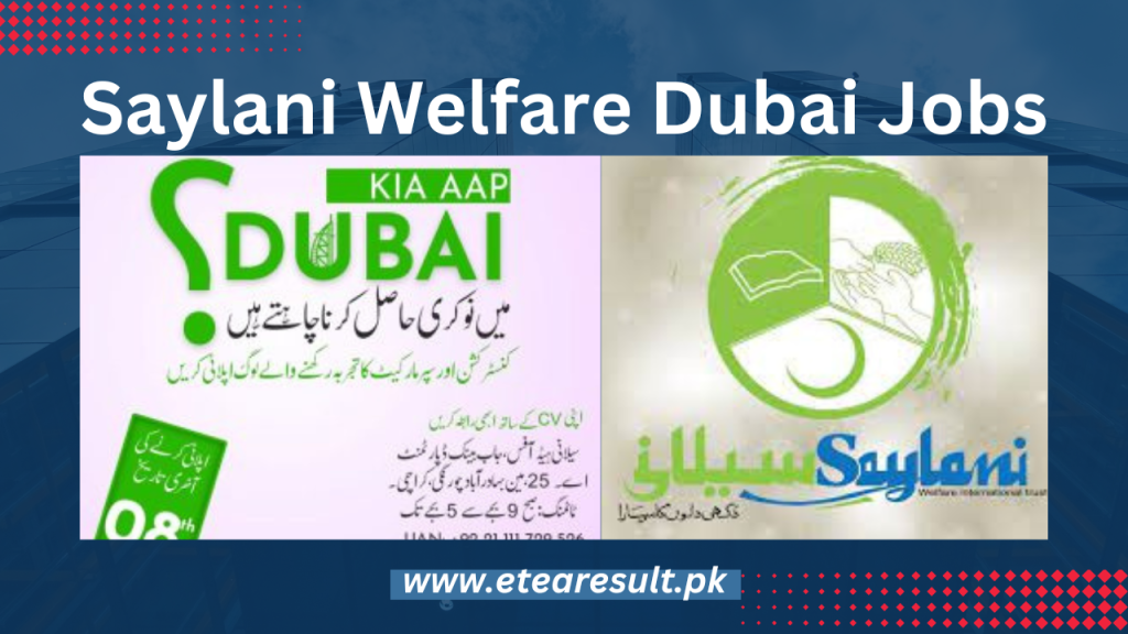 Saylani Welfare Dubai Jobs 2023
