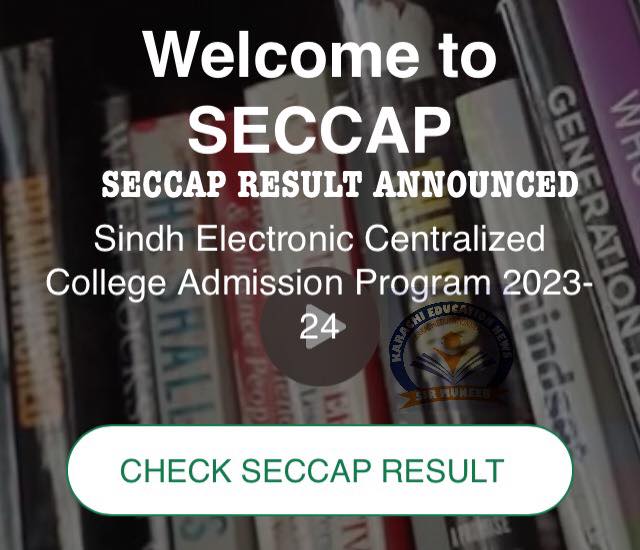 SECCAP Result 2023 | Karachi Colleges Merit List Check Online