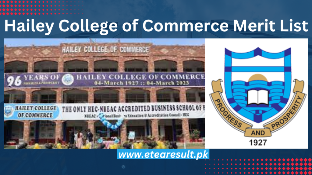 Hailey College of Commerce Merit List 2023