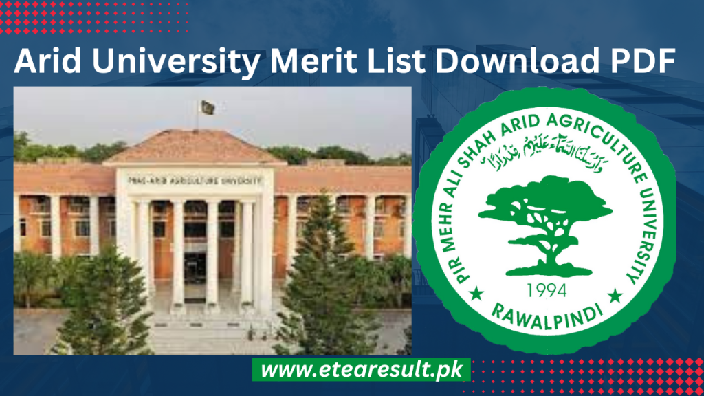 Arid University Merit List 2023
