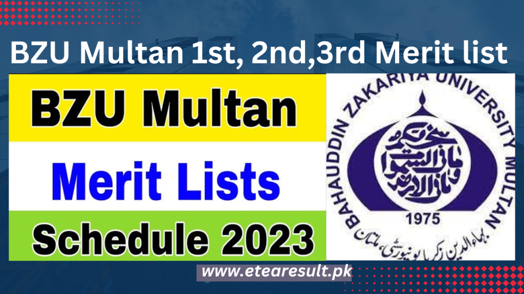 BZU Multan Merit list 2023
