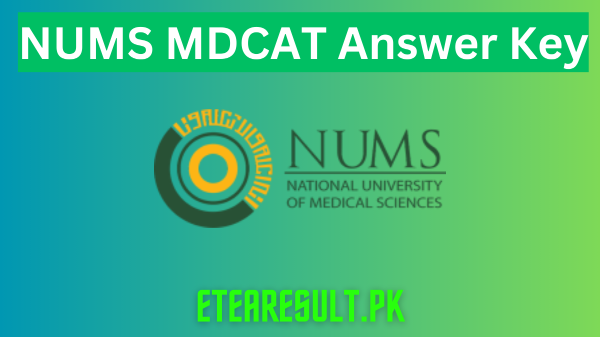 NUMS MDCAT Answer Key 2023 Download 03 September Test